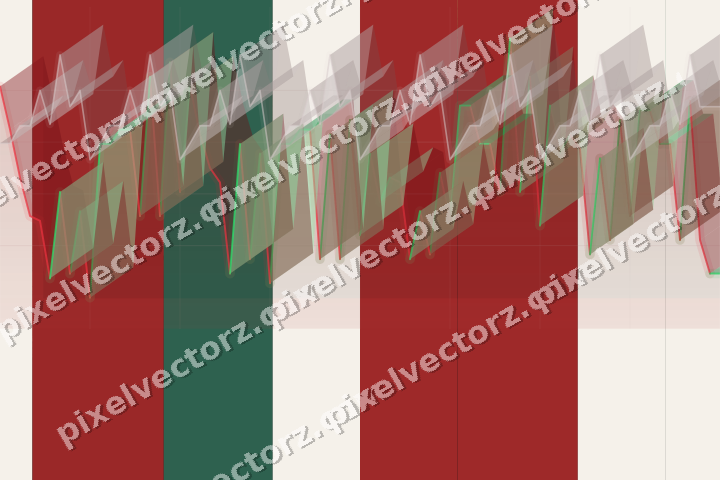 Glowing neon chart background in red and green