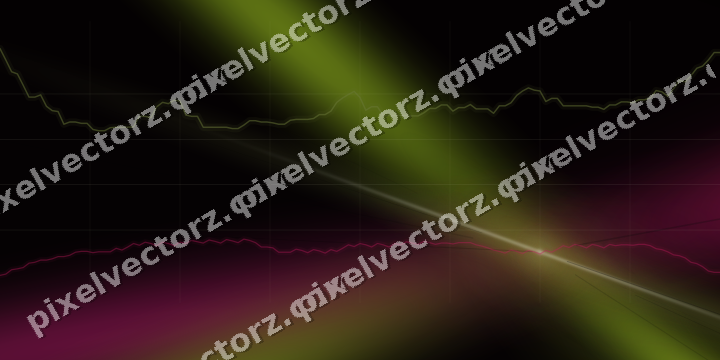 Glowing neon chart background in lime and pink