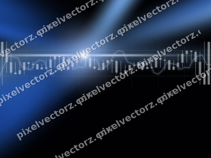 Glowing neon chart background in blue
