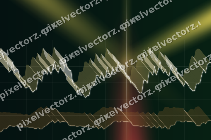Glowing neon chart background in red and orange