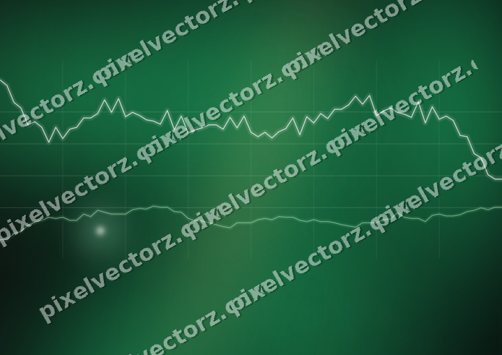 Glowing neon chart background in green and amber