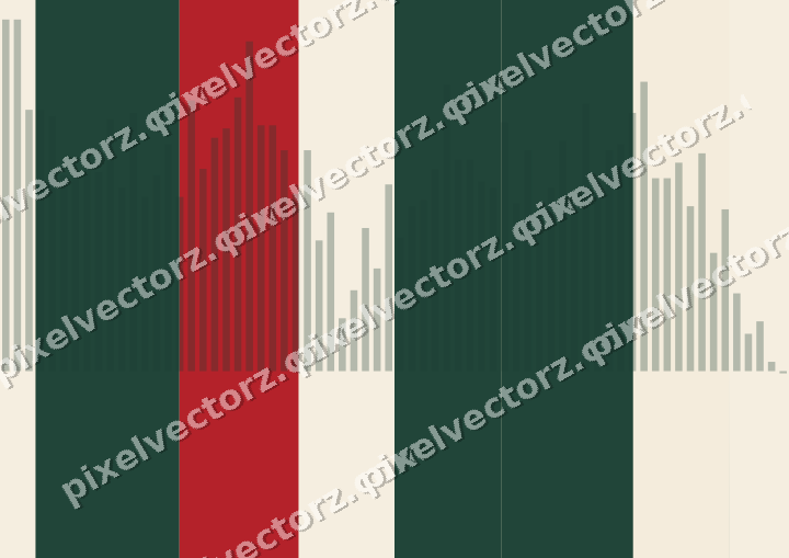 Soft pastel chart background in dark green and red