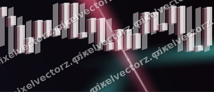 Glowing neon chart background in pink and amber