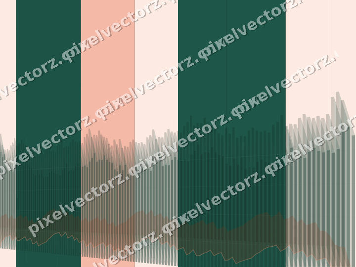 Glowing neon chart background in green and orange