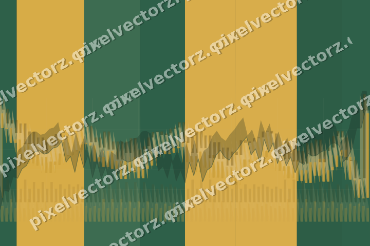 Glowing neon chart background in amber and dark green