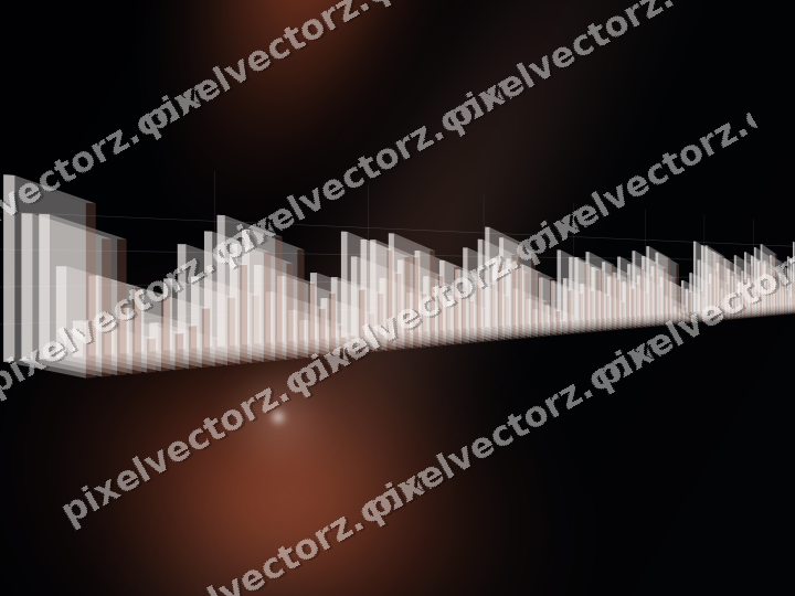 Glowing neon chart background in orange and cyan