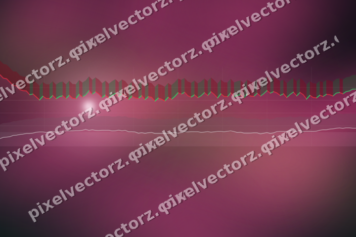 Glowing neon chart background in pink and orange