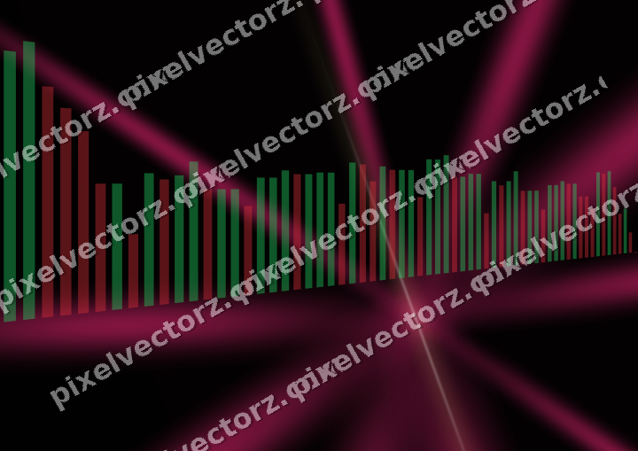 Glowing neon chart background in pink and yellow