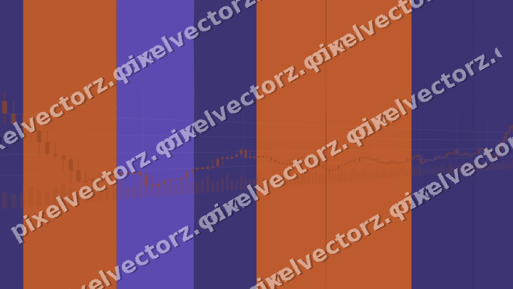 Glowing neon chart background in orange and blue