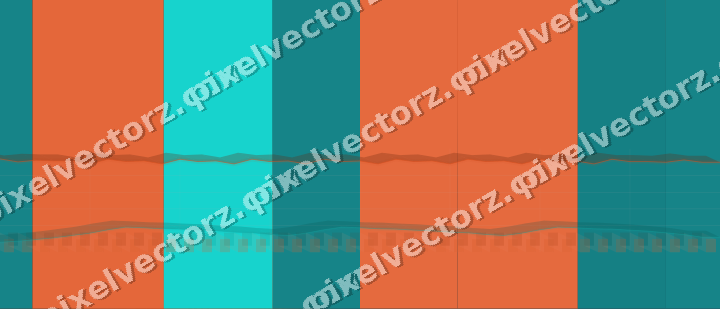 Glowing neon chart background in orange and teal