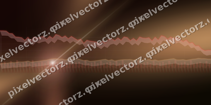 Glowing neon chart background in red and orange