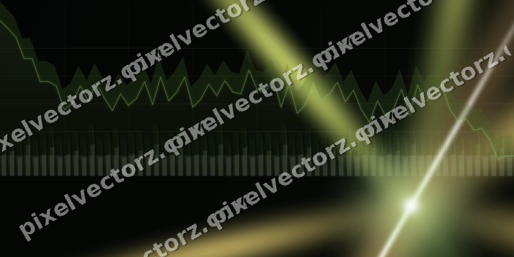 Glowing neon chart background in lime and yellow