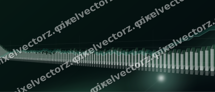Glowing neon chart background in green and teal