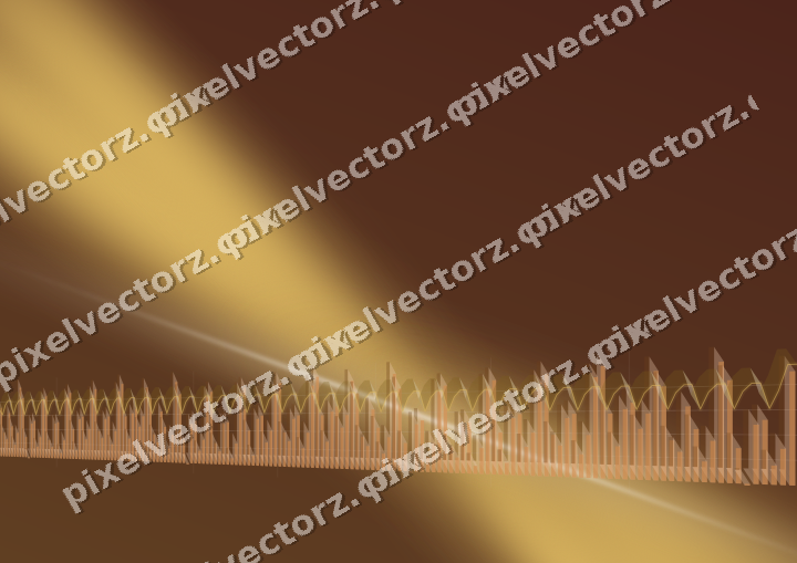 Glowing neon chart background in orange and amber