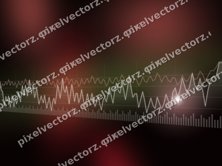 Glowing neon chart background in red and green