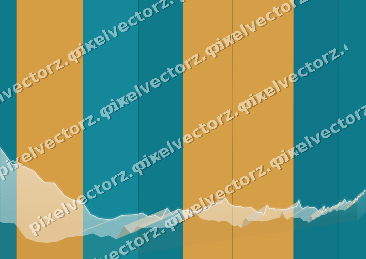 Glowing neon chart background in amber and teal