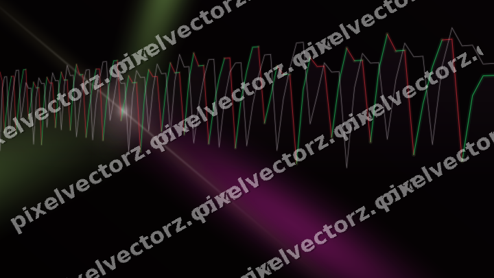 Glowing neon chart background in magenta and lime