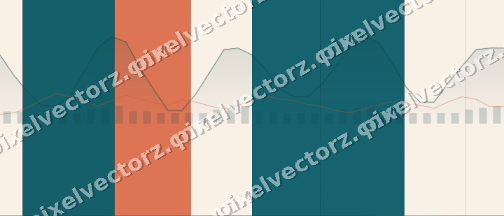 Glowing neon chart background in teal and orange