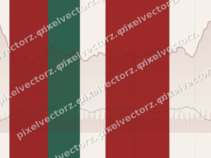 Glowing neon chart background in red and green