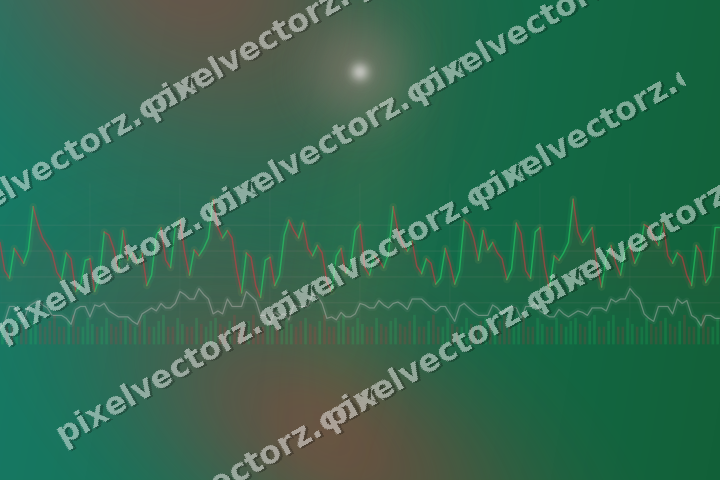 Glowing neon chart background in red and orange