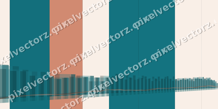 Glowing neon chart background in teal and orange