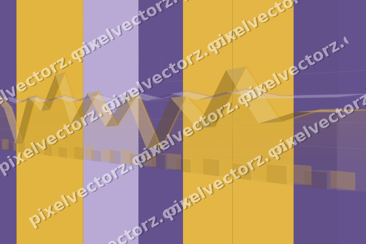 Glowing neon chart background in amber and purple