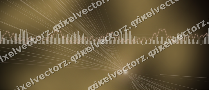 Glowing neon chart background in orange and amber