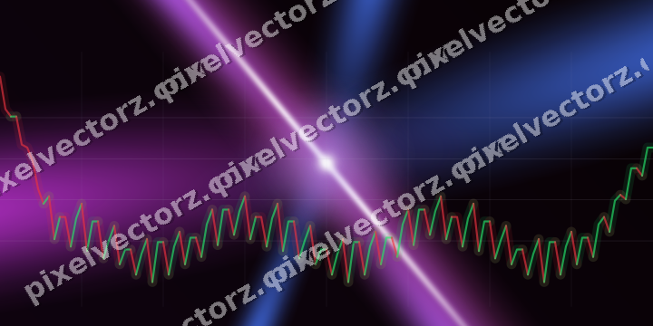 Glowing neon chart background in purple and blue