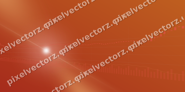 Glowing neon chart background in red and orange