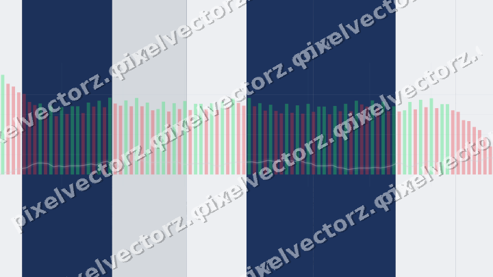 Glowing neon chart background in dark blue and white