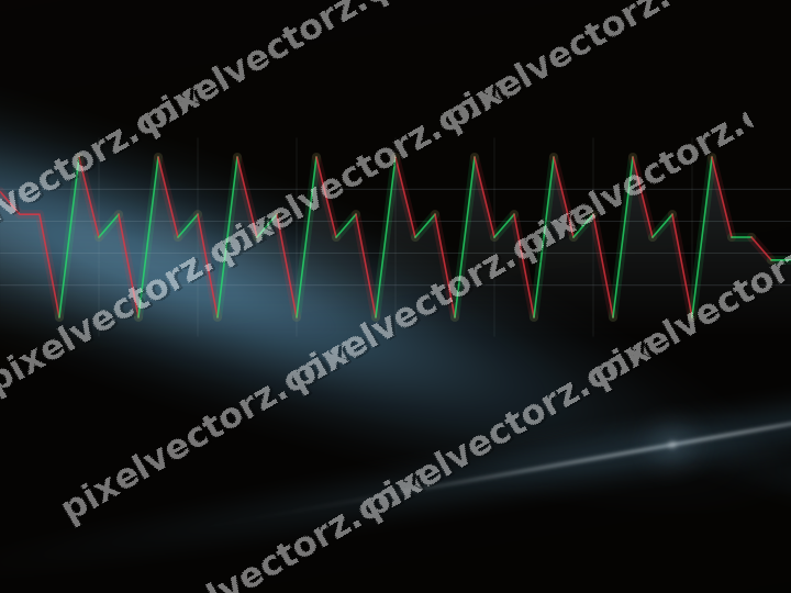Glowing neon chart background in cyan and red