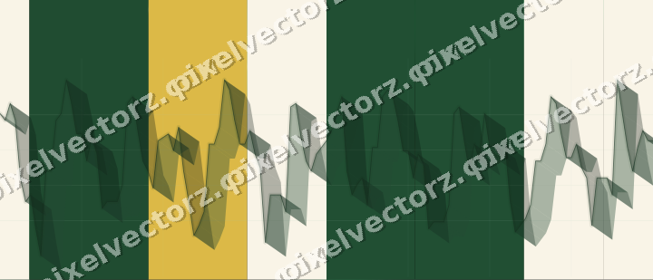 Glowing neon chart background in green and amber