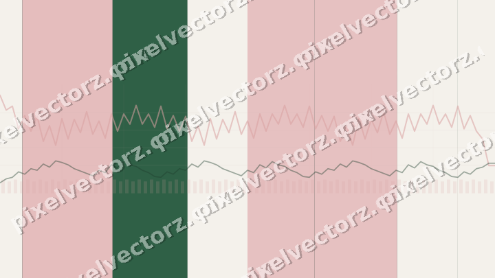 Glowing neon chart background in red and dark green