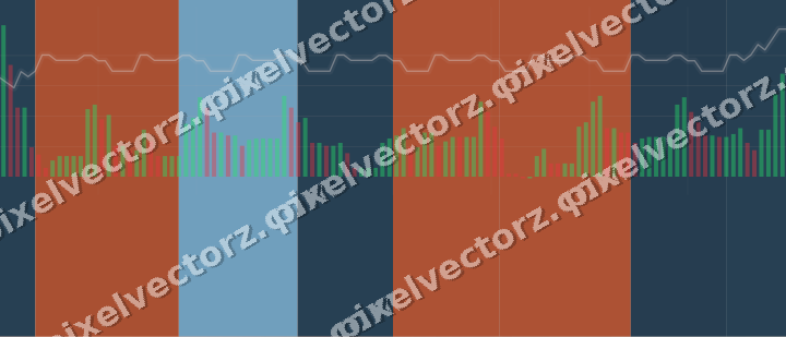 Soft pastel chart background in orange and cyan