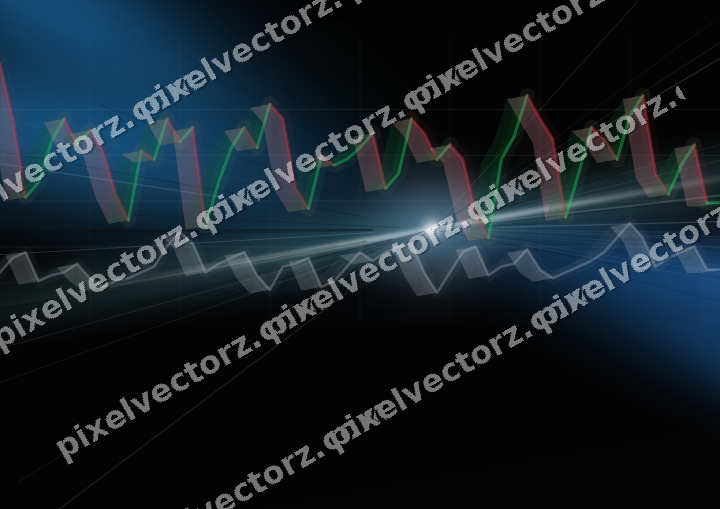Glowing neon chart background in blue and teal