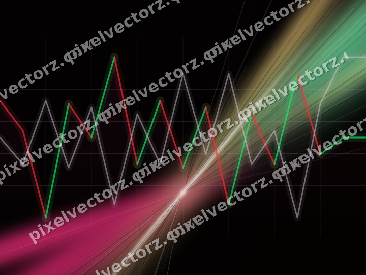 Glowing neon chart background in pink and green