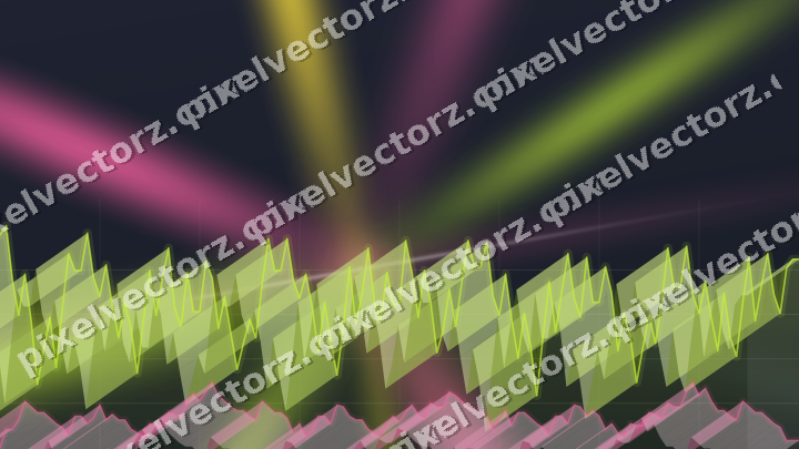 Glowing neon chart background in lime and amber
