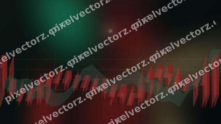 Glowing neon chart background in red and green