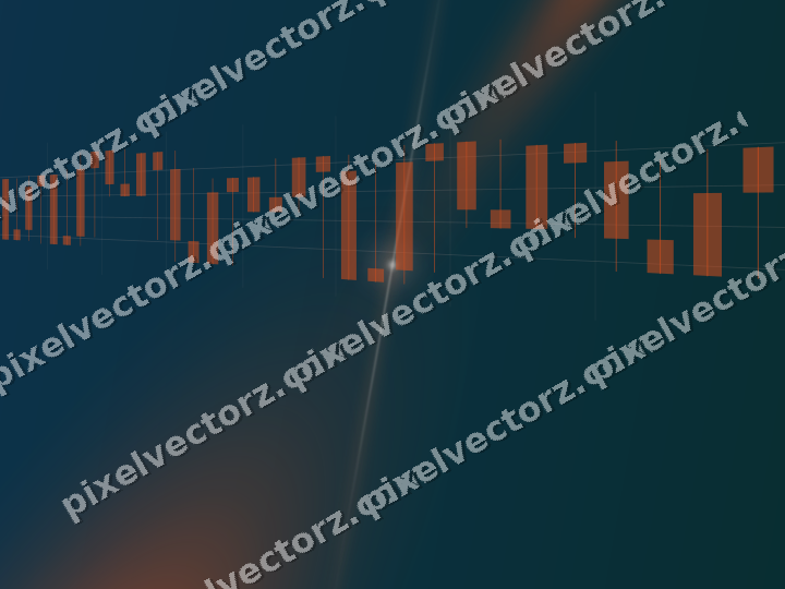 Glowing neon chart background in orange and teal