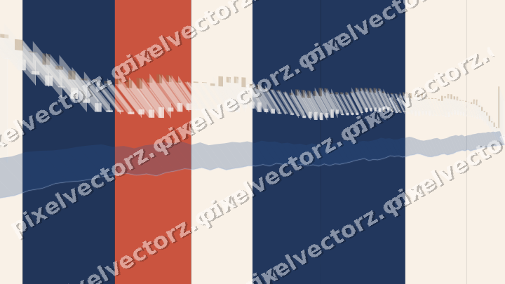 Glowing neon chart background in blue and red