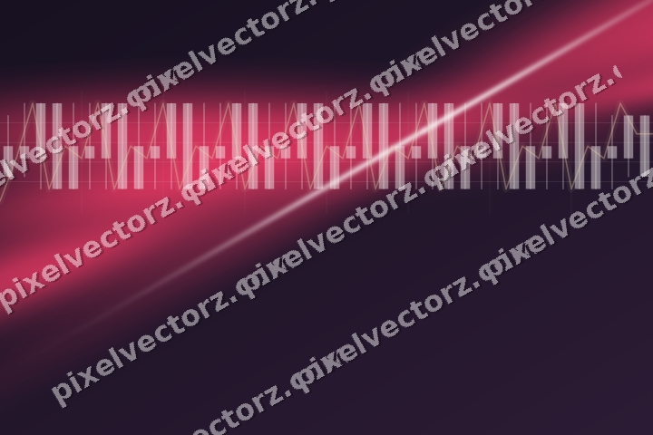 Glowing neon chart background in pink and amber