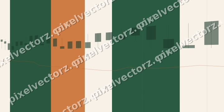 Glowing neon chart background in green and orange
