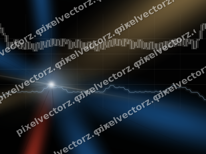 Glowing neon chart background in blue and red