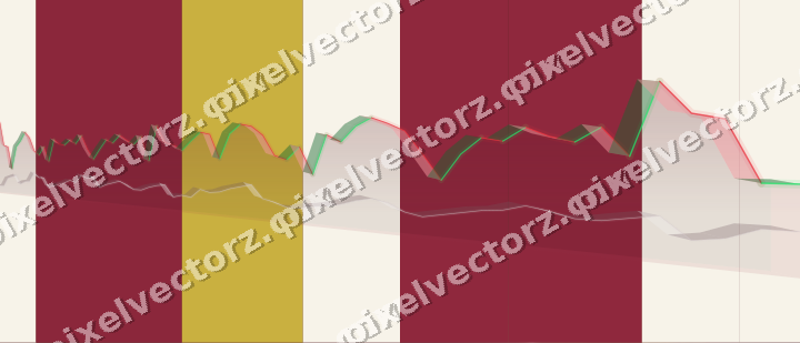 Glowing neon chart background in dark pink and red