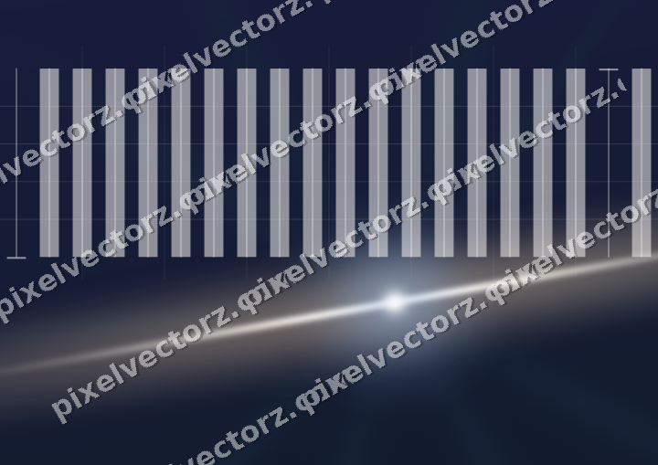 Glowing neon chart background in dark blue and orange