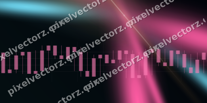 Glowing neon chart background in pink and cyan