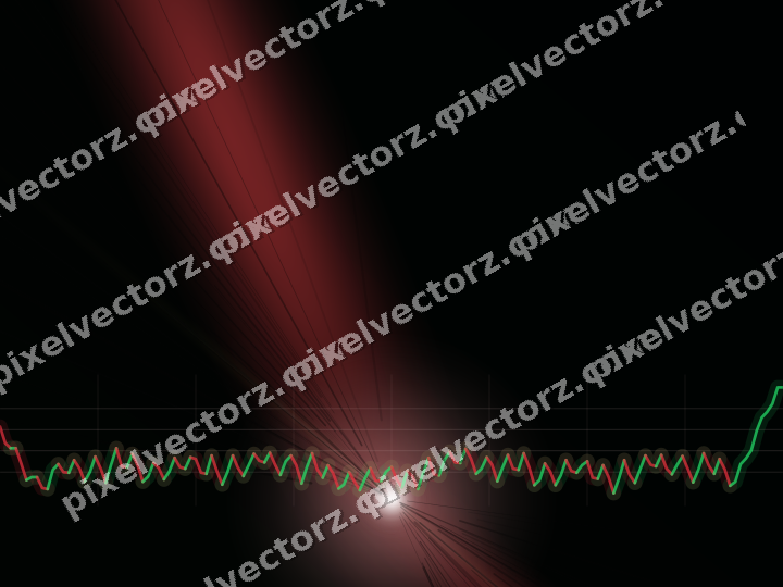 Glowing neon chart background in red and orange