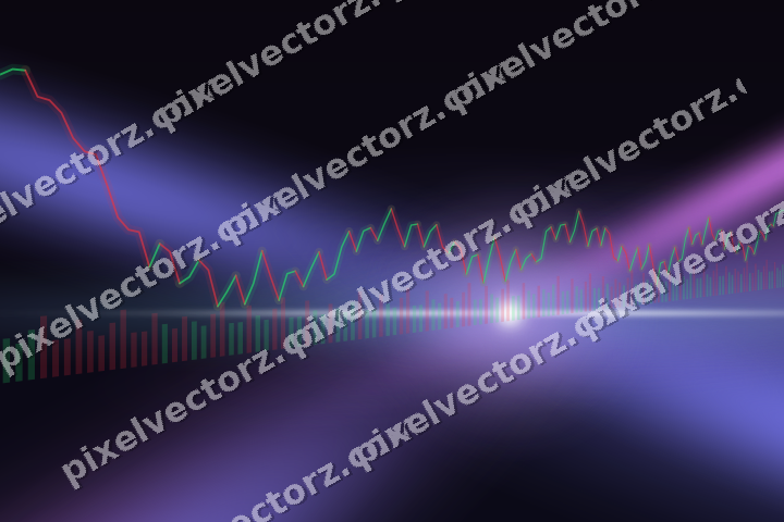 Glowing neon chart background in purple and blue