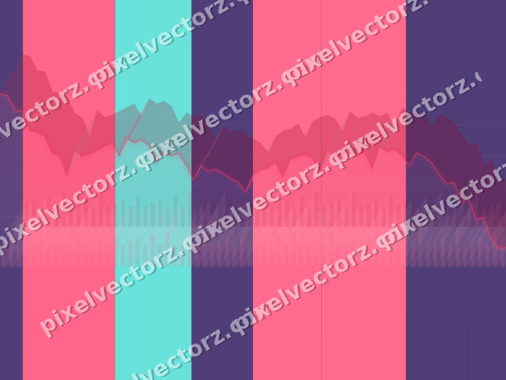 Glowing neon chart background in pink and amber