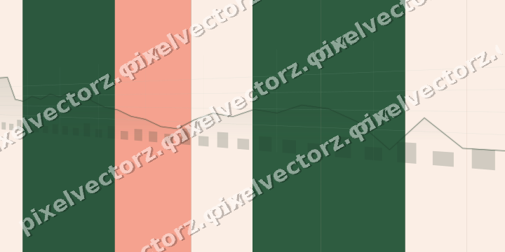 Glowing neon chart background in dark green and red
